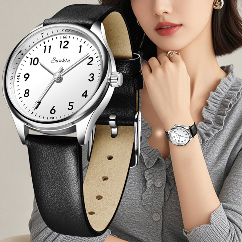 Resin Art Watch - LIGE Simple Women Fashion Black And