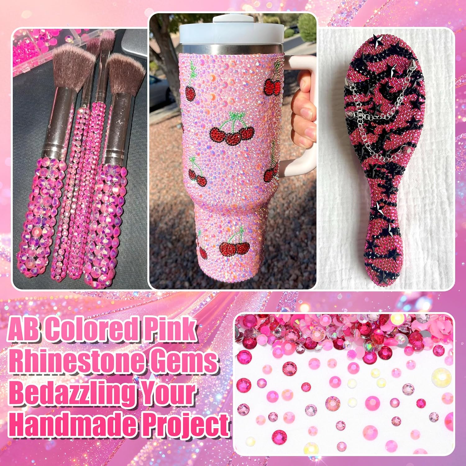 PINK Flatback Resin Rhinestone - Resin Art Quantity recensione e prezzo