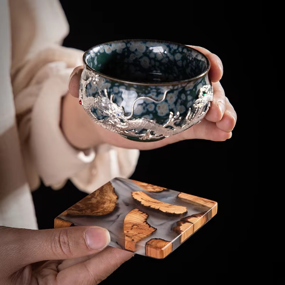 Wood Resin Coasters Square Cup - Resin Art Coffee Table recensione e prezzo