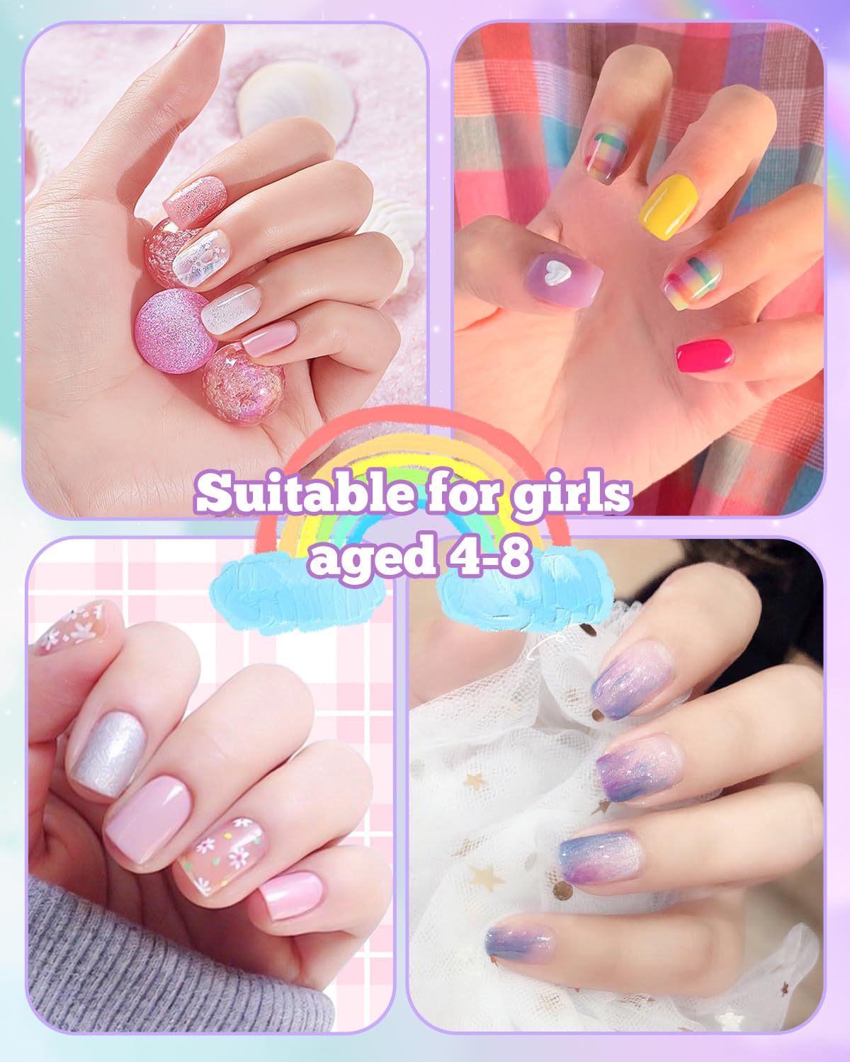 240Pcs Kids Press on Nails wit - Resin Art For Kids recensione e prezzo