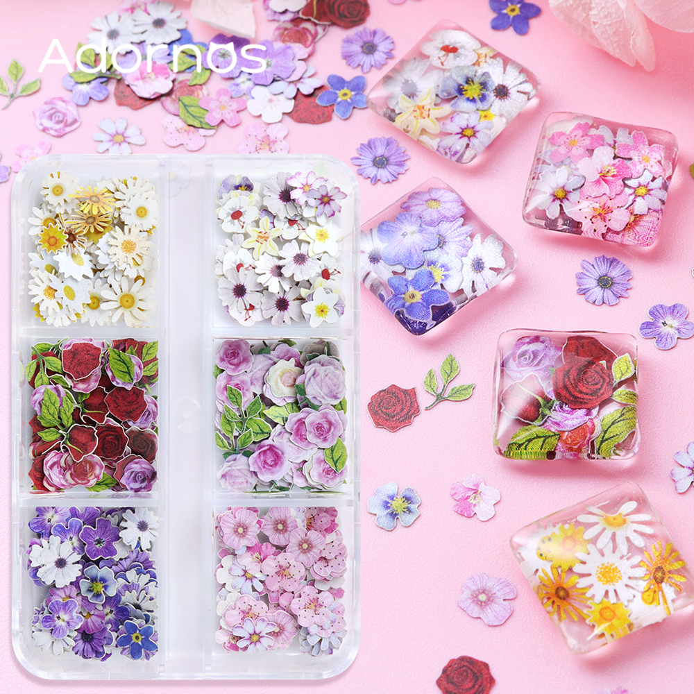 6 Grids Flowers Wood Pulp Chip - Resin Art With Rose recensione e prezzo