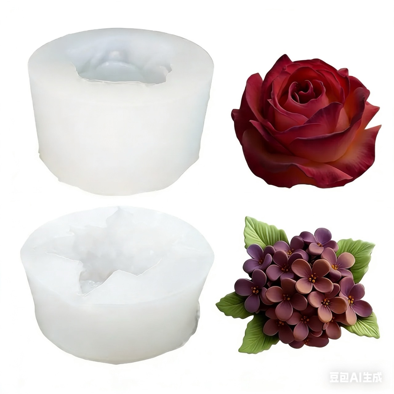 2-Piece 3D Rose and Lilac Sili - Resin Art With Rose recensione e prezzo