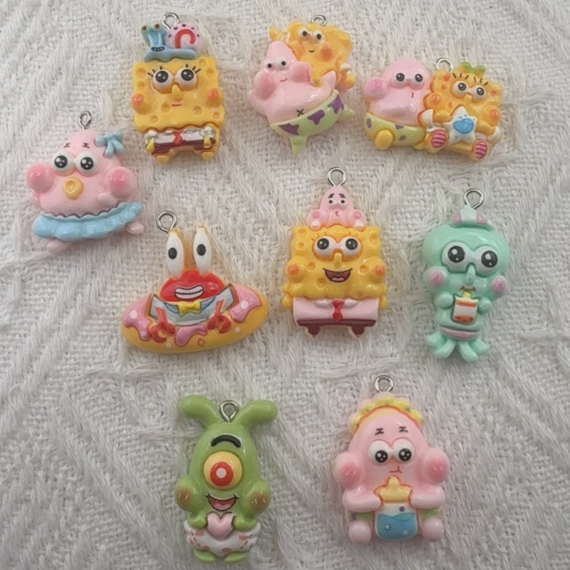 10pcs cartoon resin pendant, D - Resin Art Calligraphy recensione e prezzo