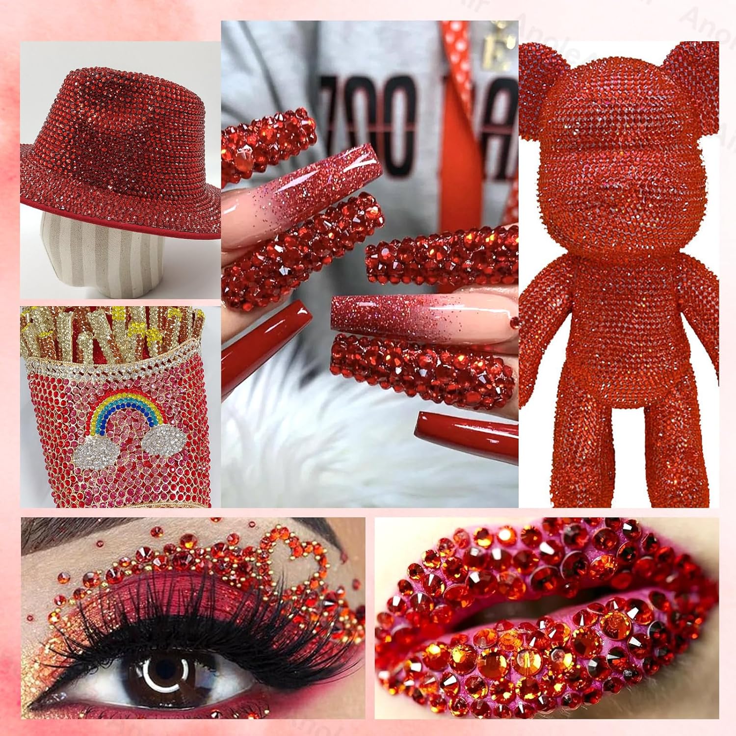 Red Flatback Resin Rhinestones - Resin Art Quantity recensione e prezzo